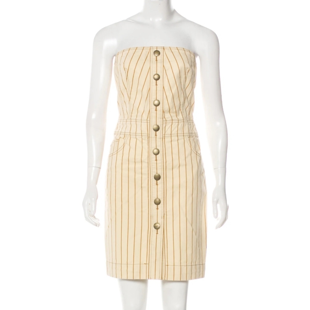 MARC jacobs nude stripe strapless denim like dress